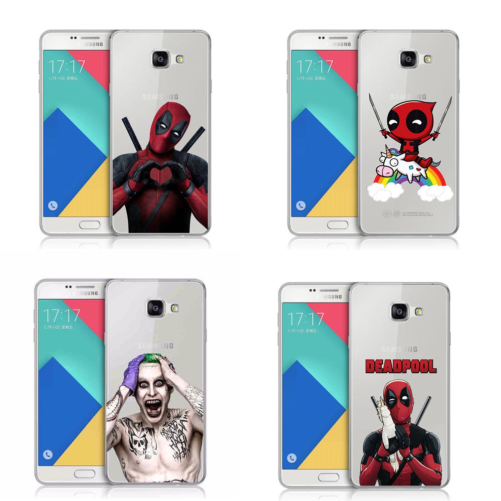 Deadpool and Harley Quinn Super Cool Marvel Hero Soft Case Cover For Samsung Galaxy S5 S6 S7 Edge S8 J3 J5 J7 2016 A3 A5 A7 2017