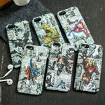For iphone 5 5s se 6 6plus 6s plus 7 7plus 8 X case full protection Scrub Matte hard PC cover Marvel Spiderman Batman Luminous
