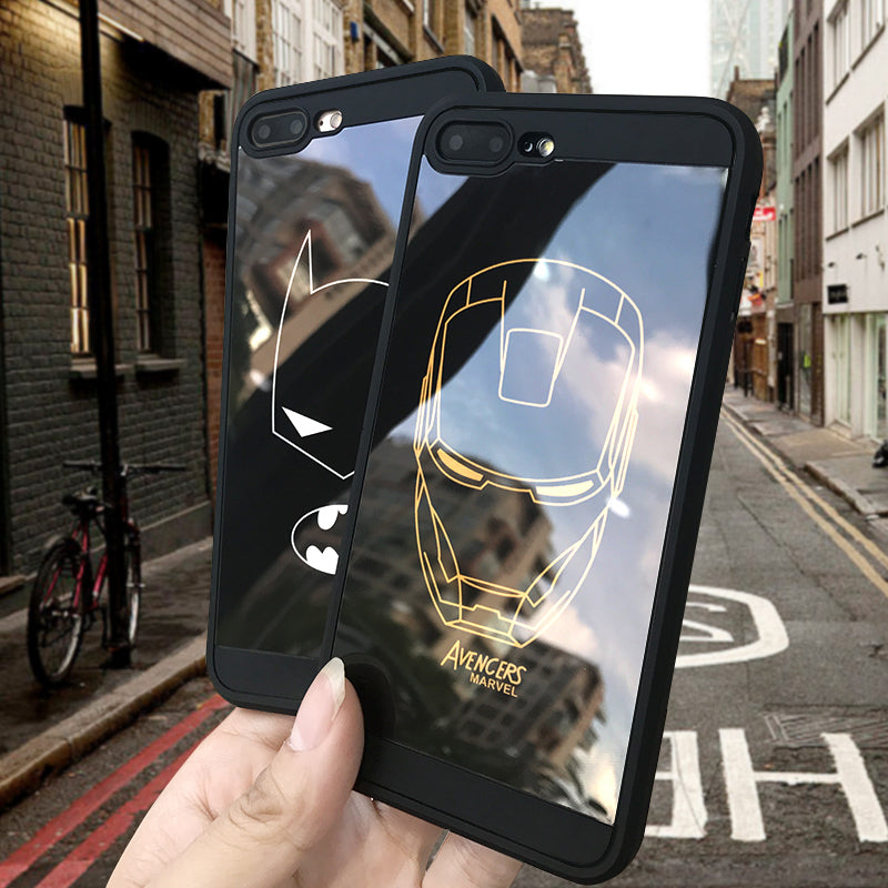 Marvel case for iphone 6 6plus 6s plus 7 7plus 8 X Simple Strokes Iron Man Batman Soft silicone phone cover durable coque capa