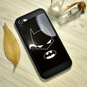 Clespruce Cartoon Marvel Batman Ironman Phone Cases For iphone 8 8plus 6 6s X Mirror Soft TPU Back Cover For iphone 7 7plus Case